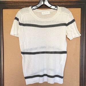 A.L.C. Short Sleeve White and Black Tee